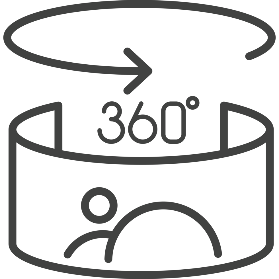 A black and white image of a 360 degree camera png