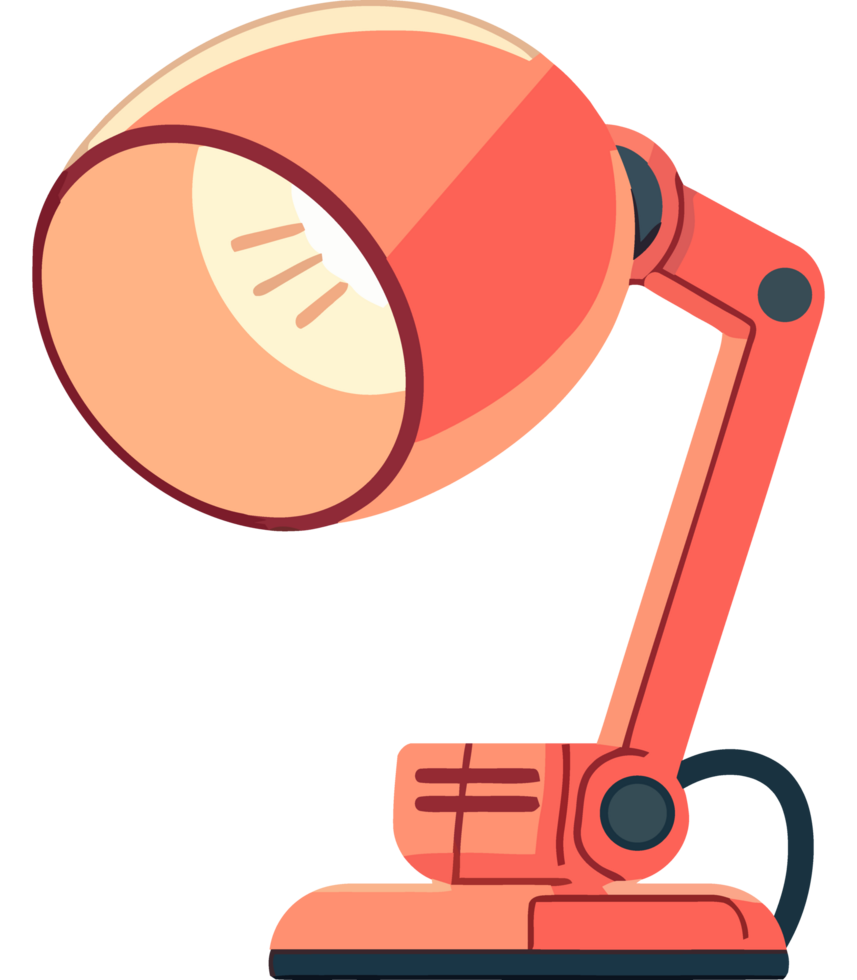 A desk lamp with a light on it png