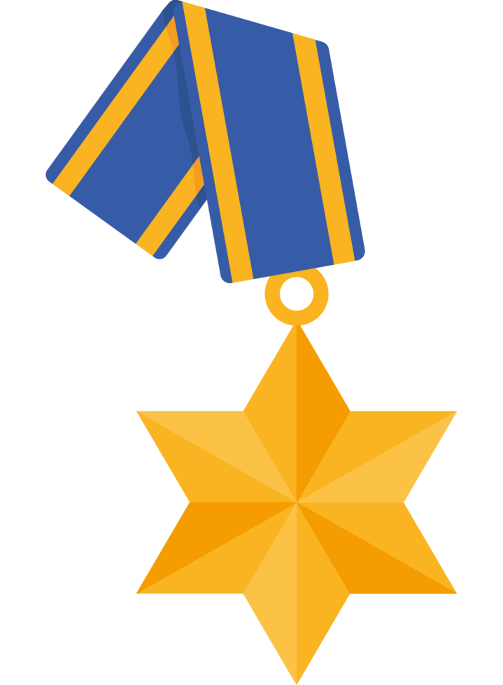 A medal with a star on it png