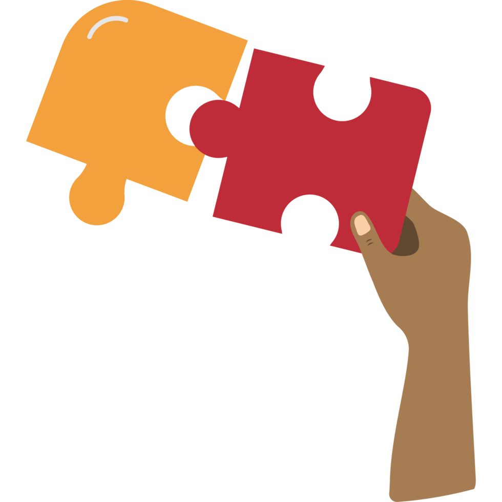 Two hands holding a puzzle piece png