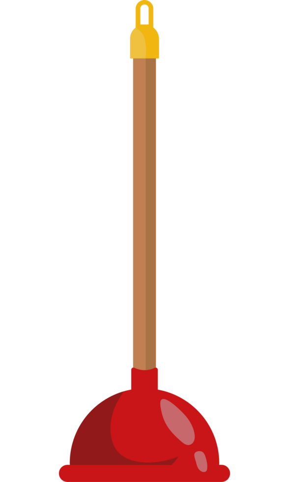 A red and yellow umbrella with a wooden handle png