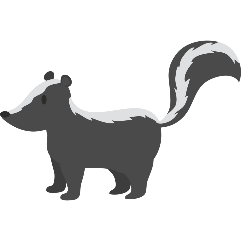 A cartoon skunk with a tail png