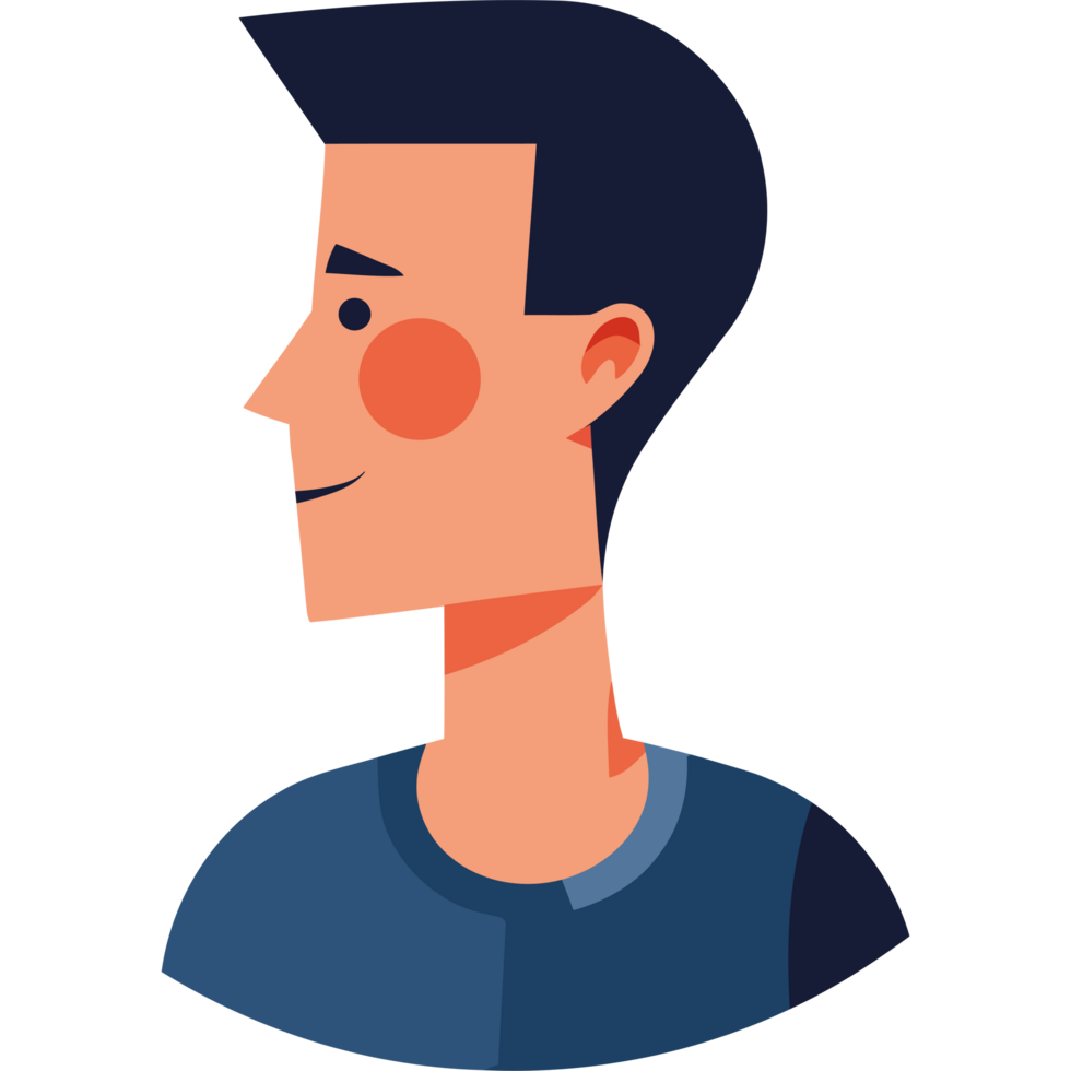 A man's profile avatar in a flat style png