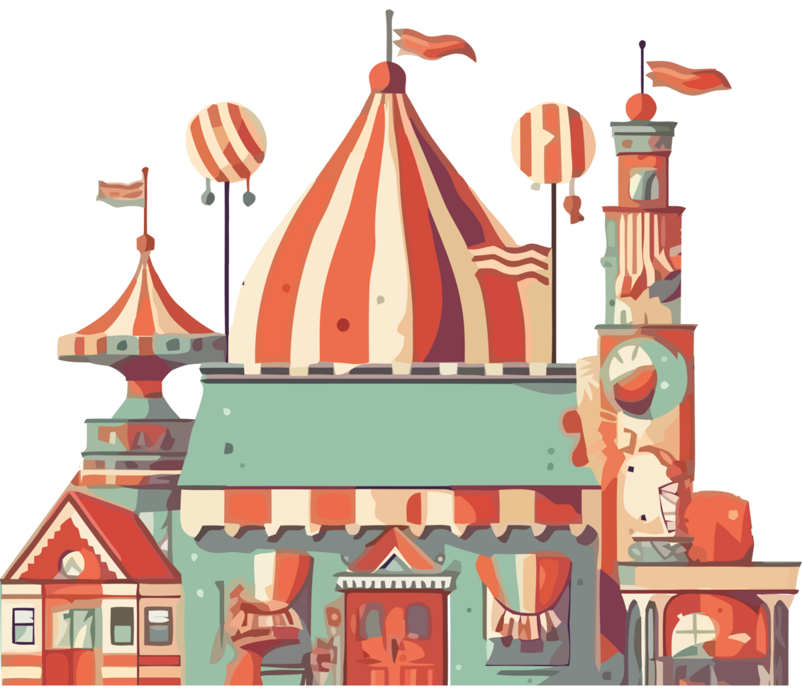 A cartoon illustration of a circus tent png