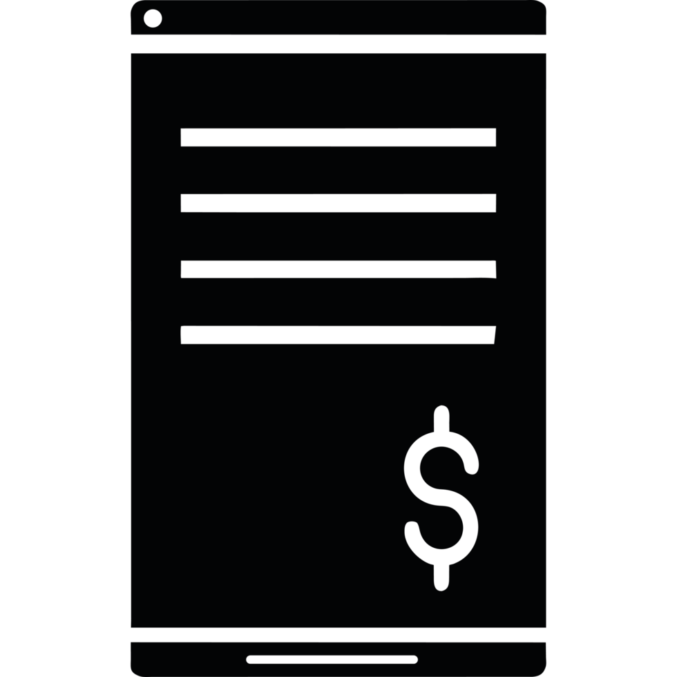 A black smartphone with a dollar sign on it png