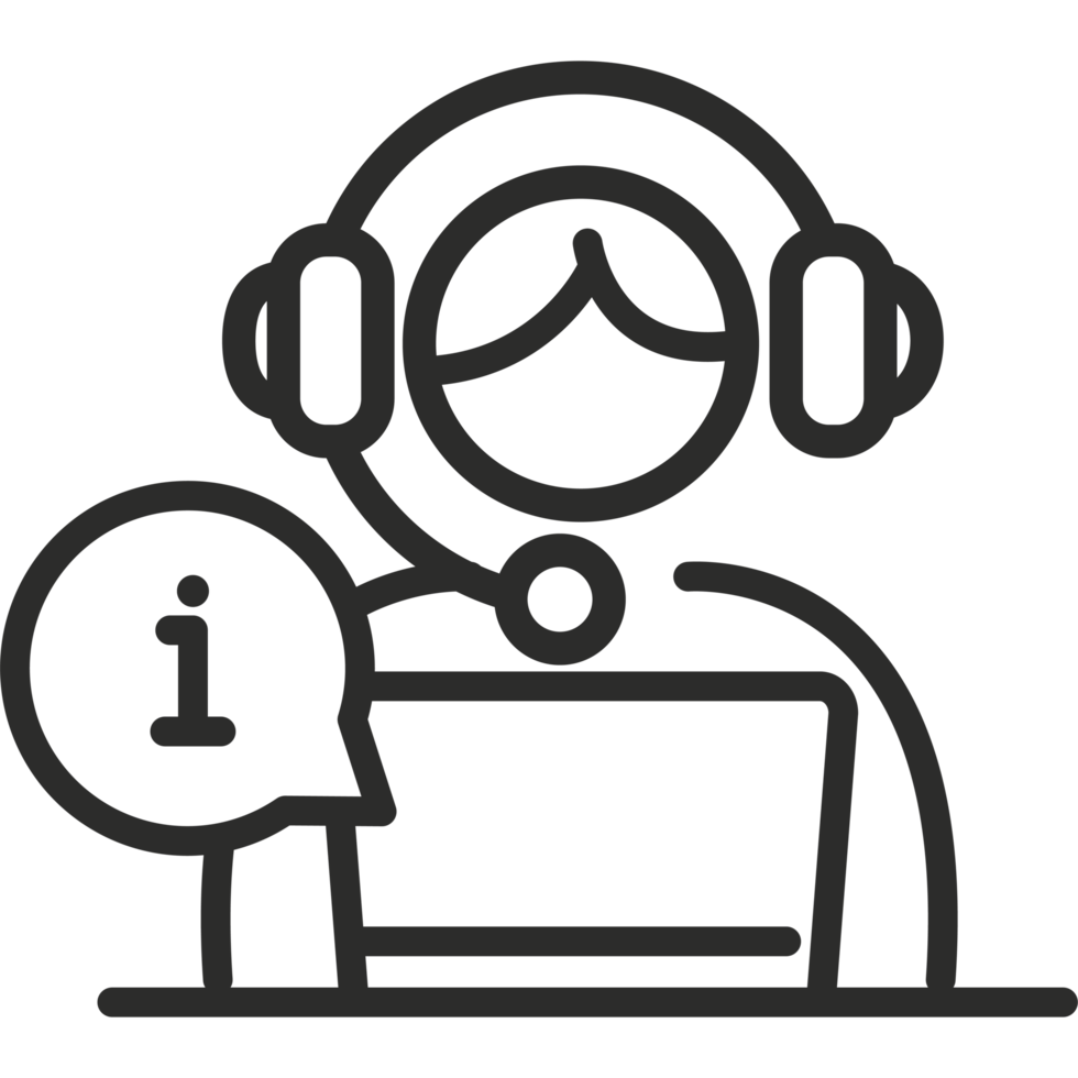 Call center icon with a person wearing headphones png