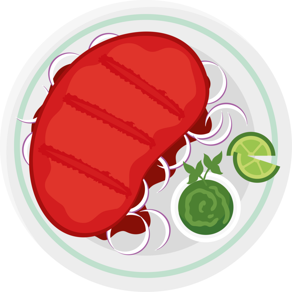 A plate with a steak and some vegetables png