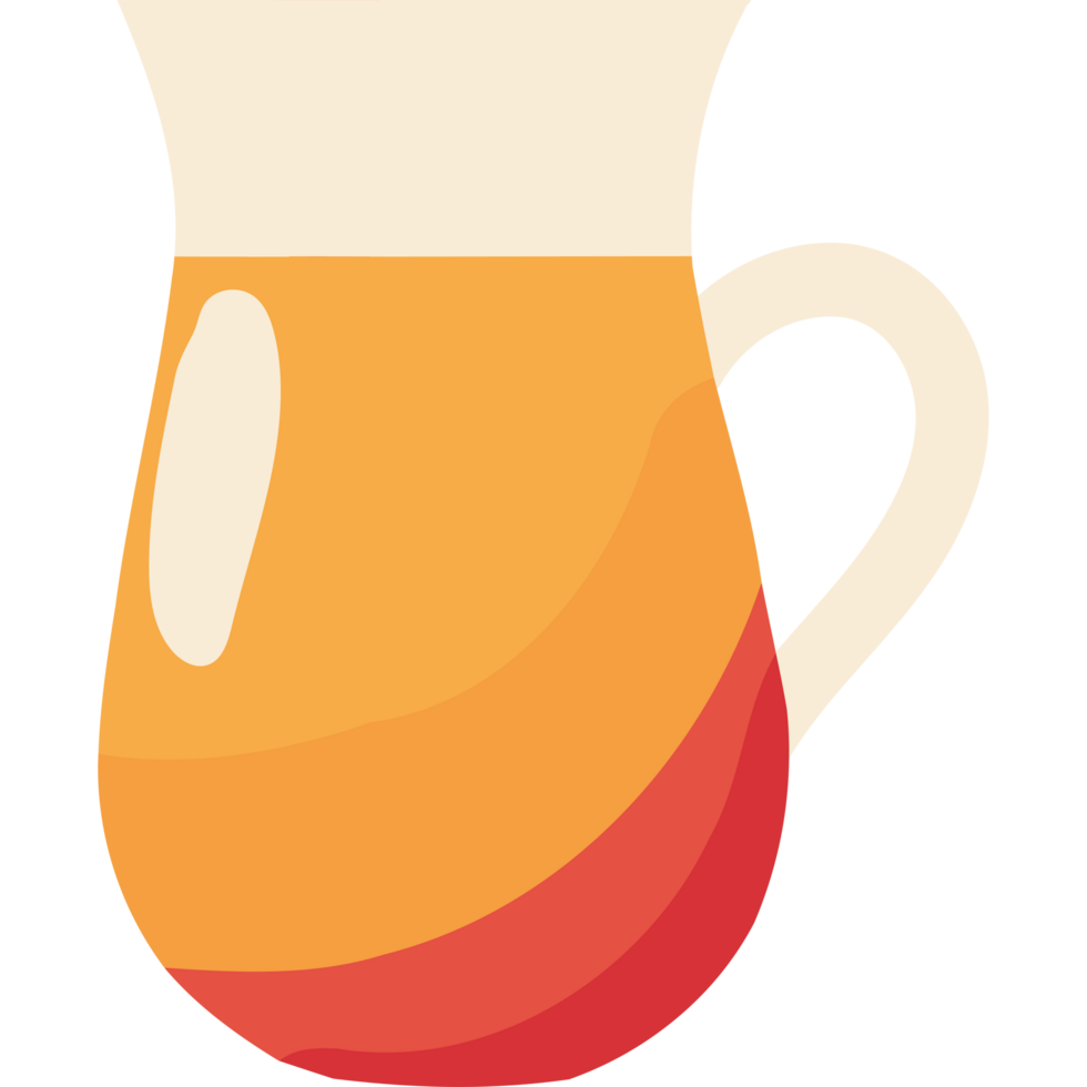 A mug of beer is shown in a flat design png