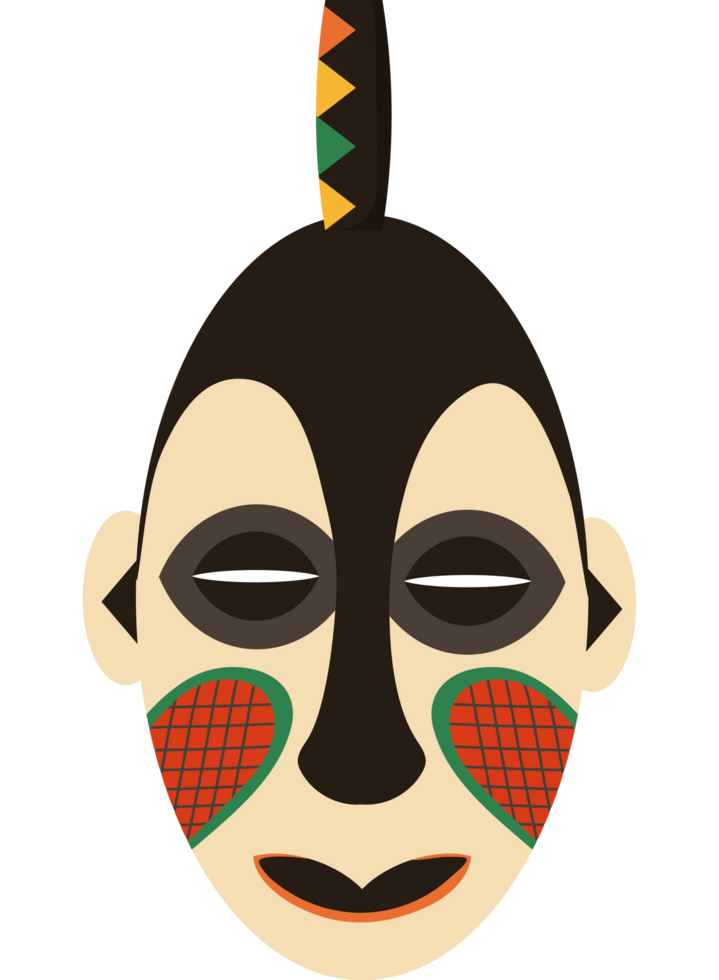 A cartoon mask with a face and a head png