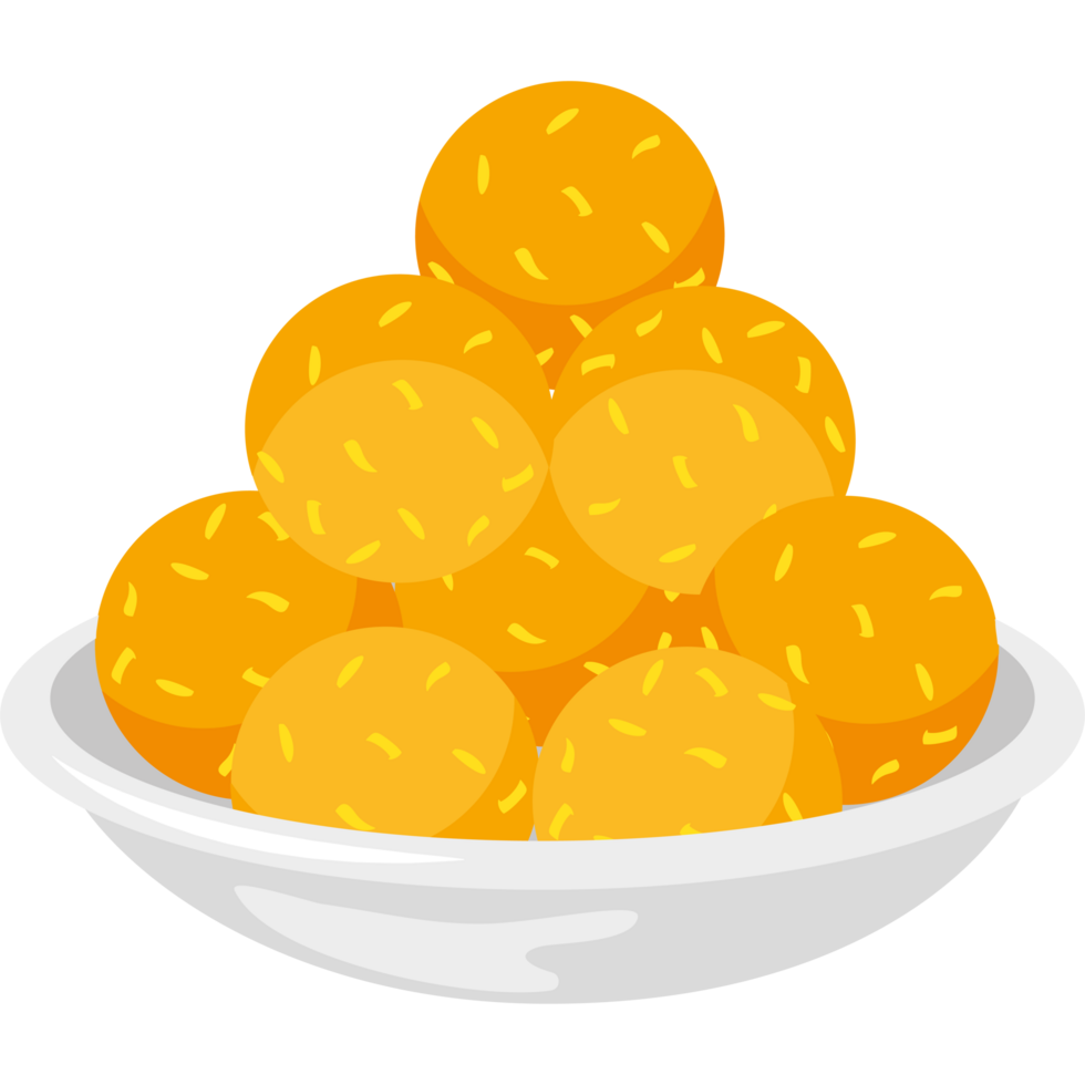 A bowl of fried dough balls in a white bowl png