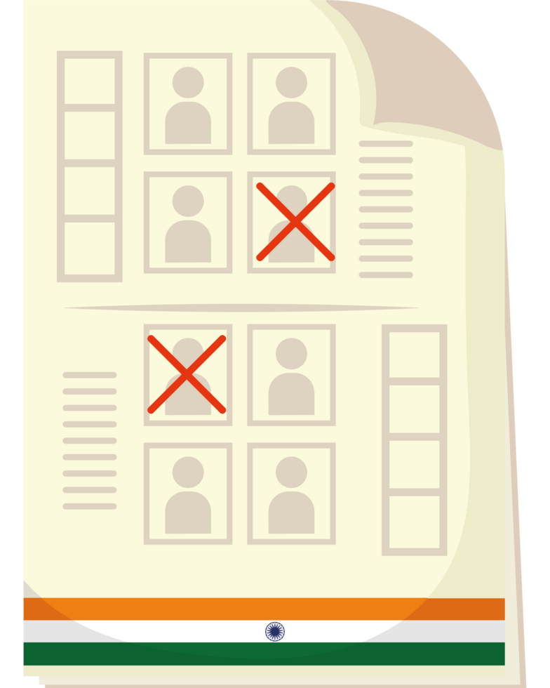 A document with a flag and crossed out people png