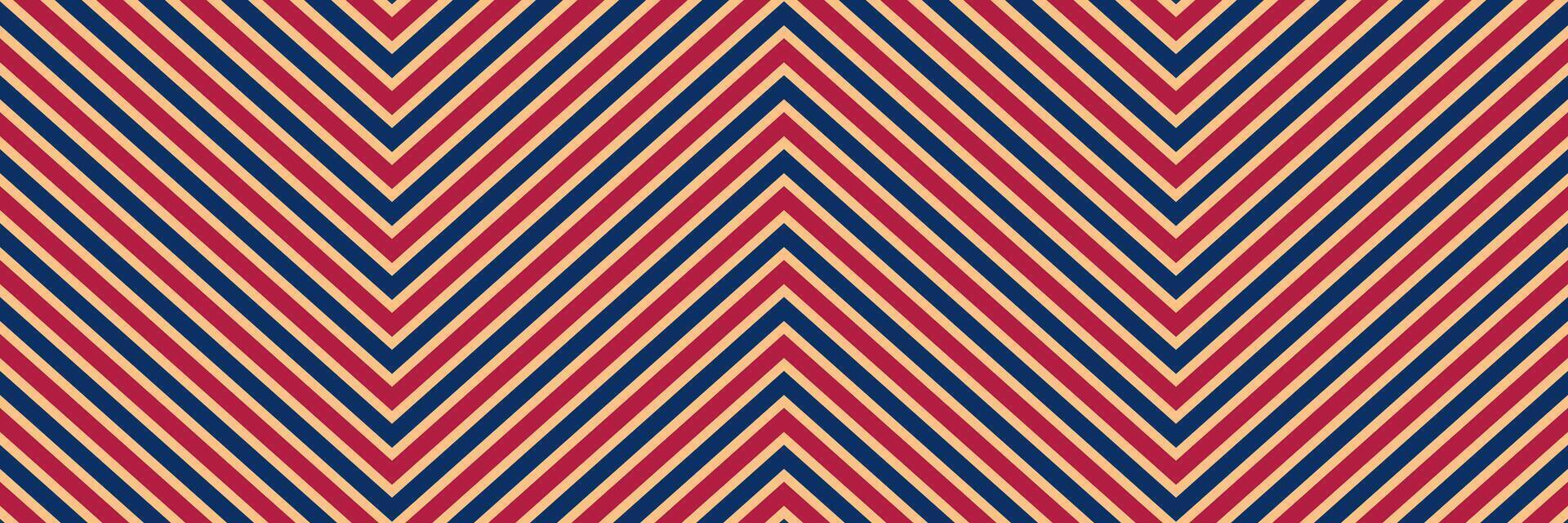 brown, red and blue vintage geometric pattern background. zigzag art design vector