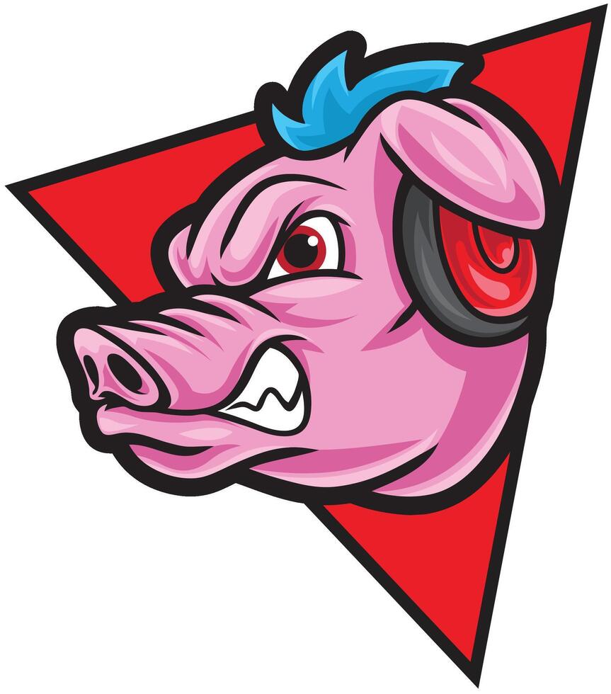 Wild Pig Cartoon Illustration vector