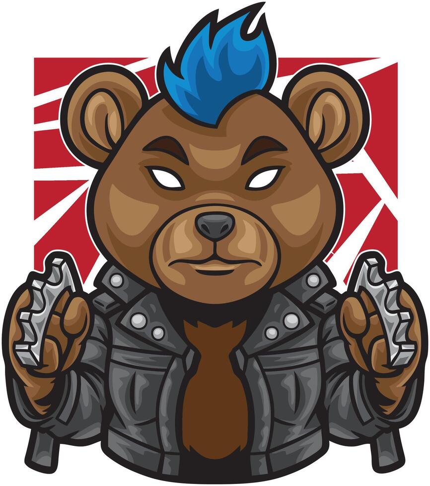 Bear Punk Illustration vector