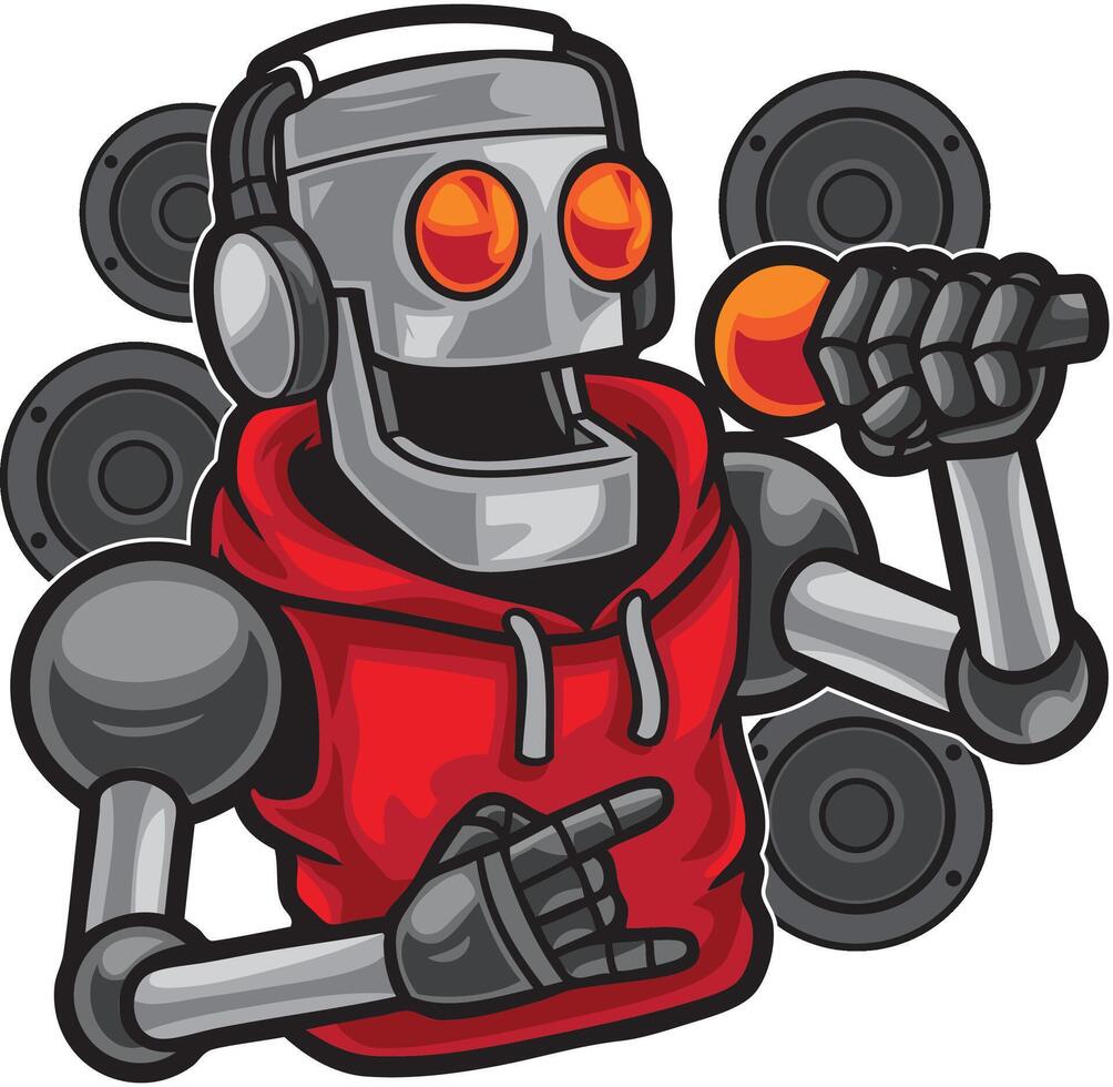 Robot Rap Illustration vector