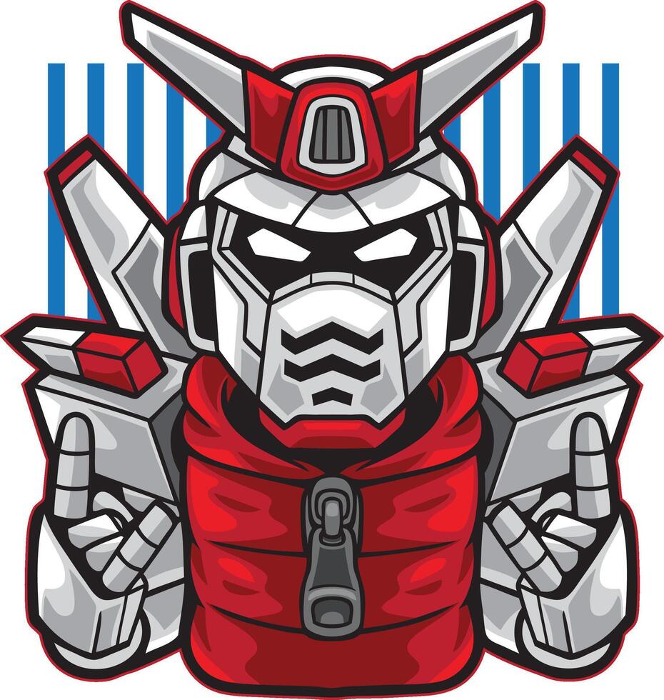 Robot Urban Fashion Illustration vector