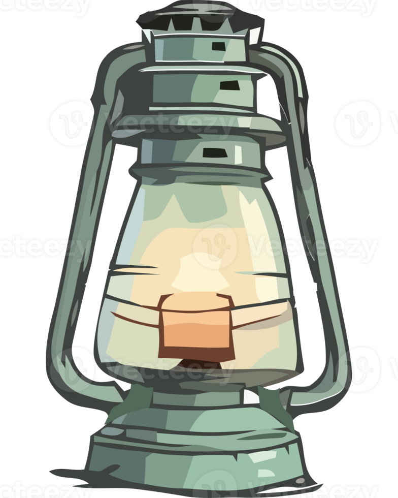 An old lantern with a light on it png