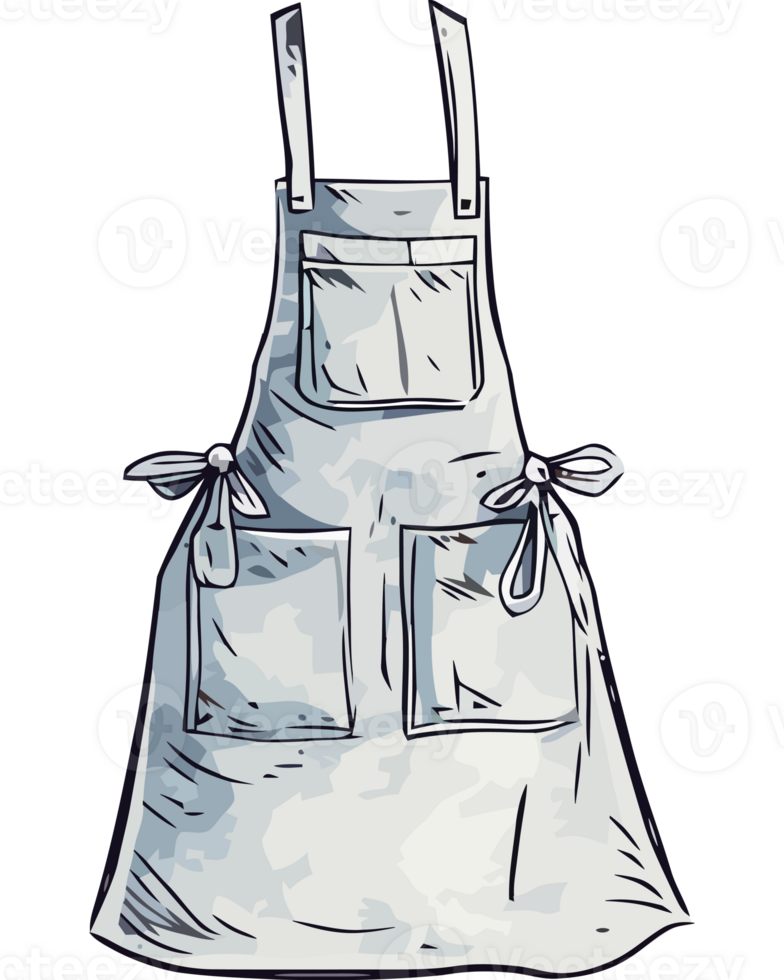 A white apron with a bow on the front png