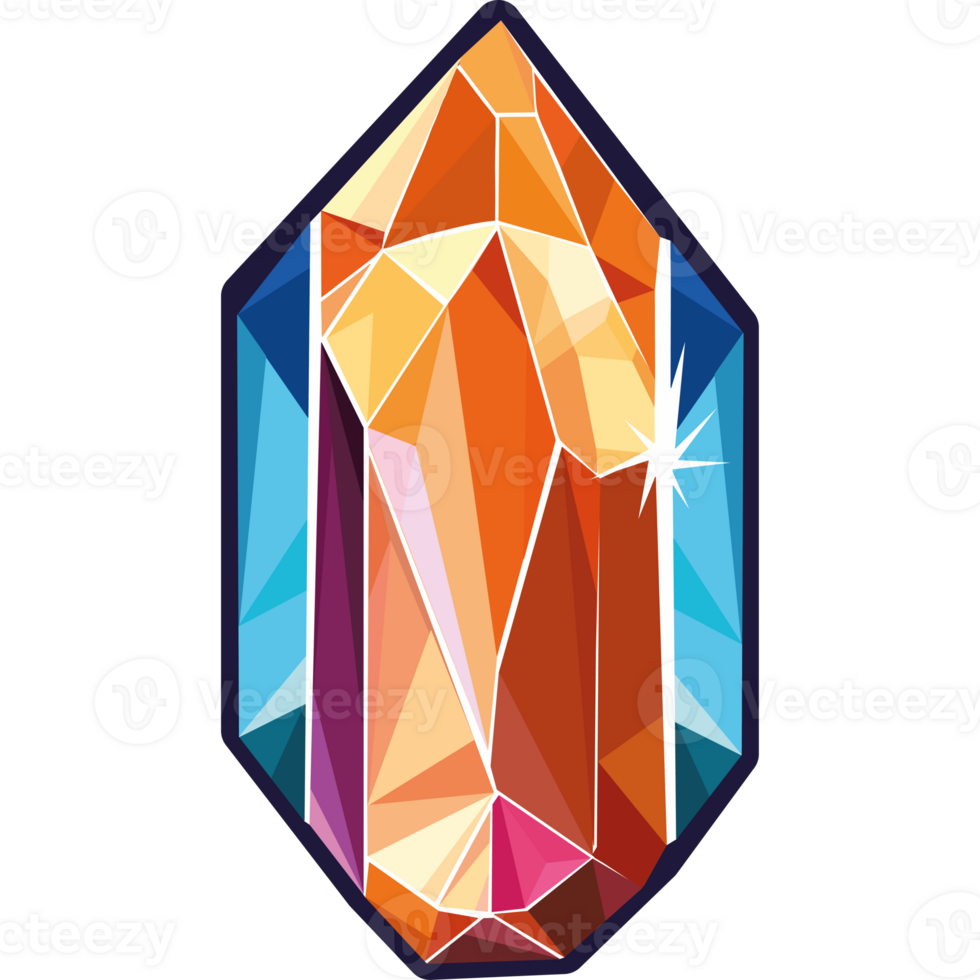 A colorful diamond with a star on it png