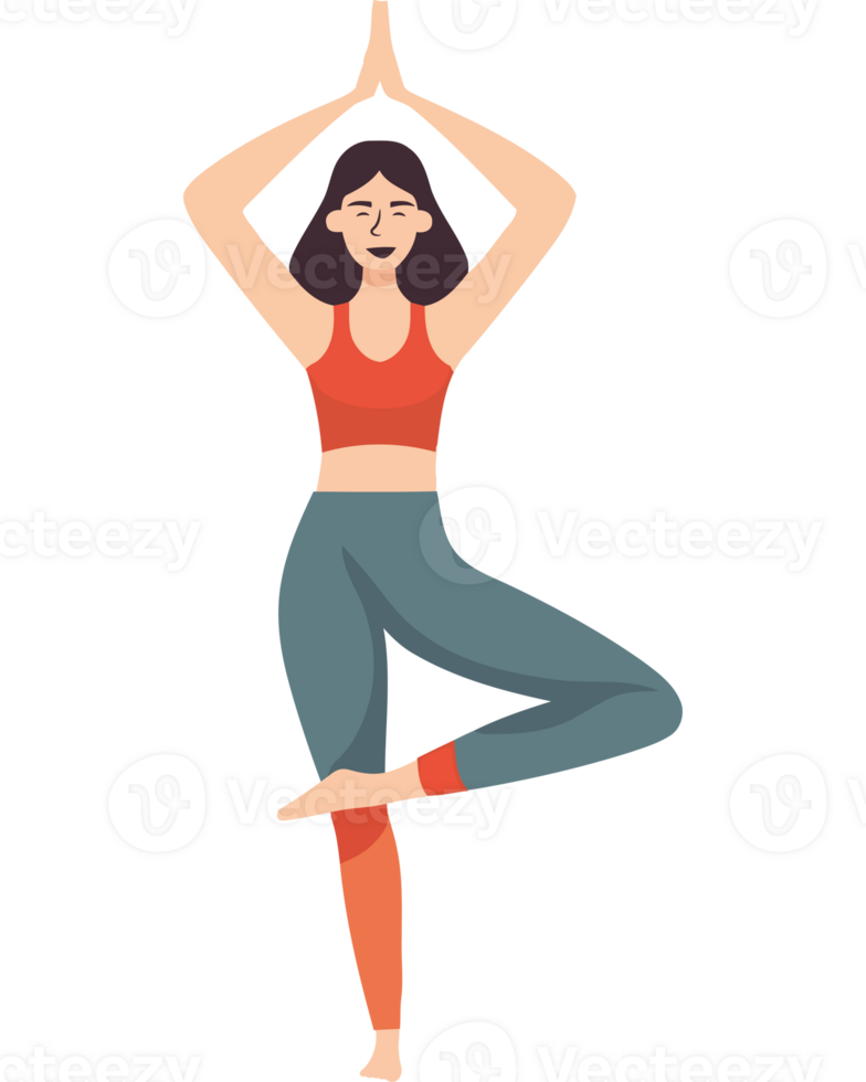 A woman is doing yoga in a pose png