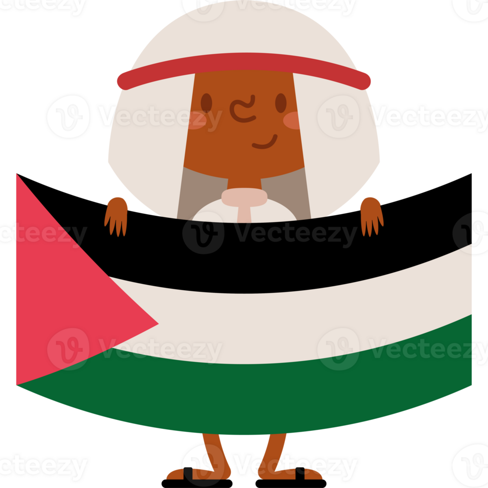 A cartoon character holding a jordan flag png