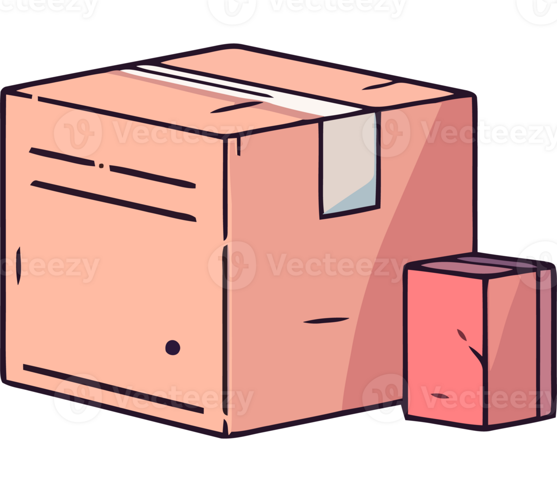 A box with a pink sticker on it png