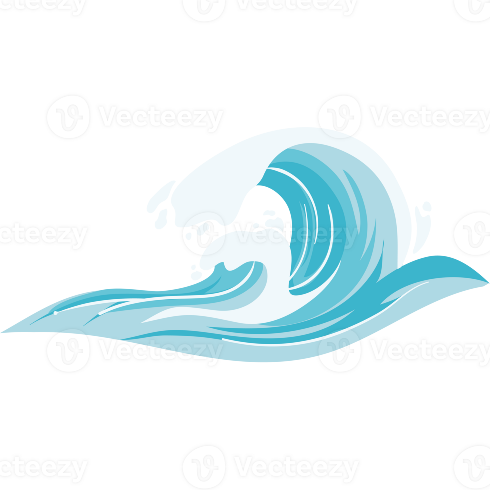 A wave with a blue background and white water png