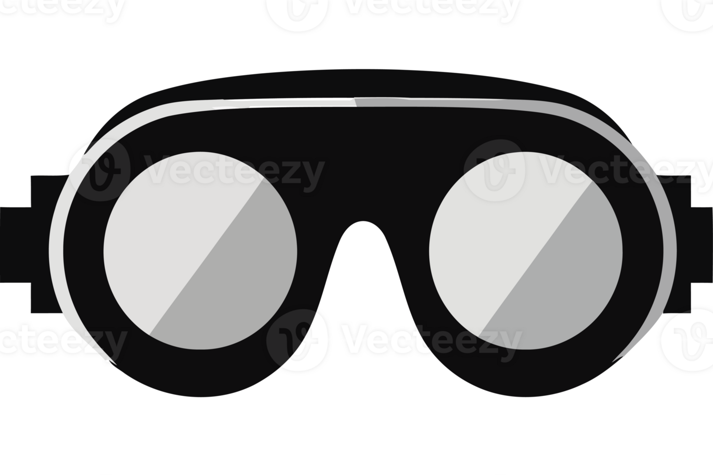 A black and white image of a pair of goggles png