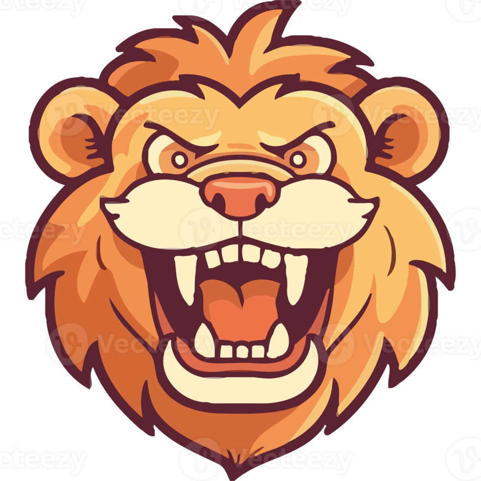 Lion head mascot illustration png