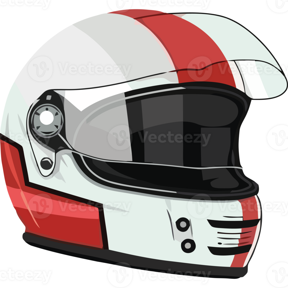 A helmet with red and white stripes png