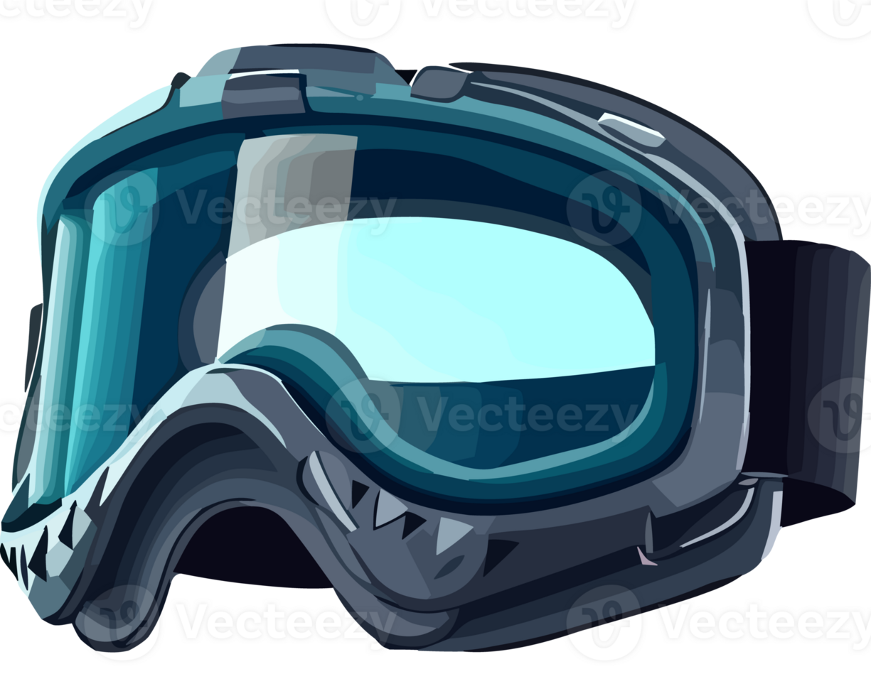 A cartoon ski mask with goggles on it png