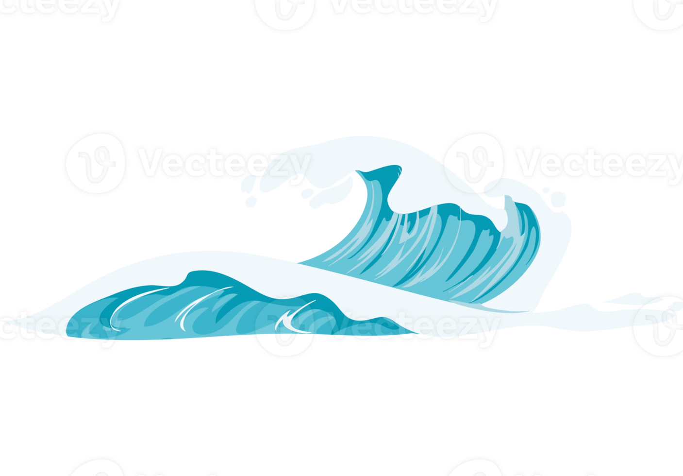 A cartoon wave with a blue background png