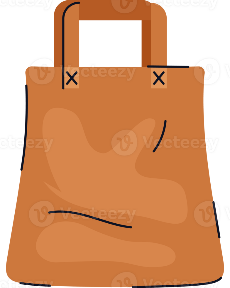 A brown shopping bag with handles png