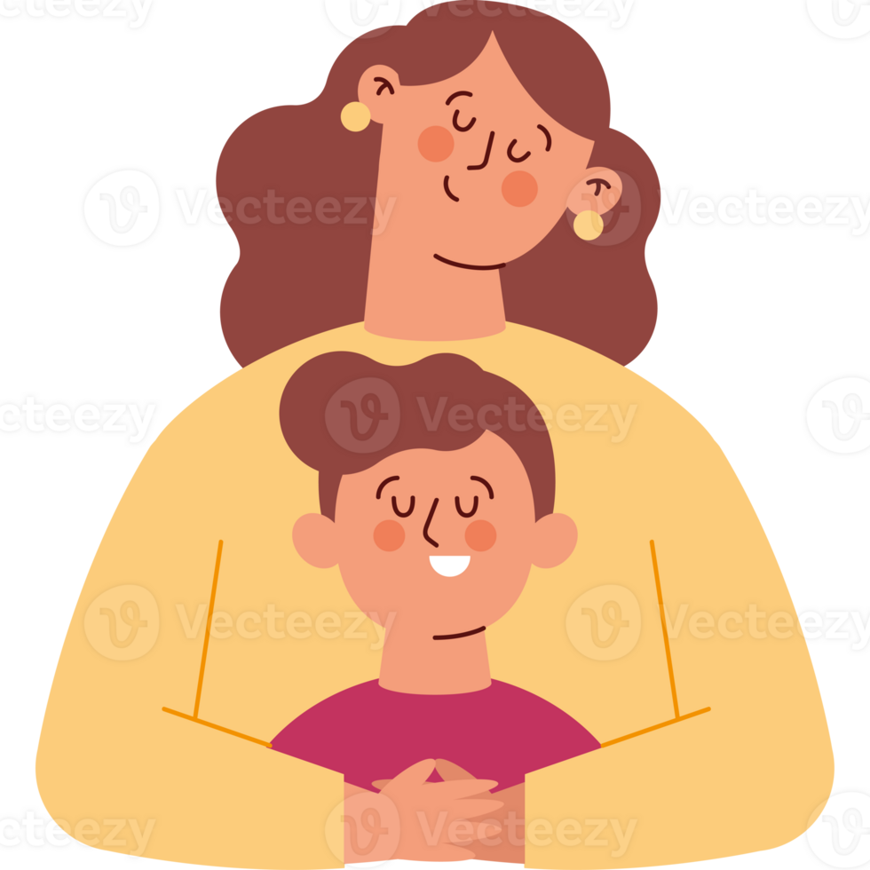 Mother and child with a heart png