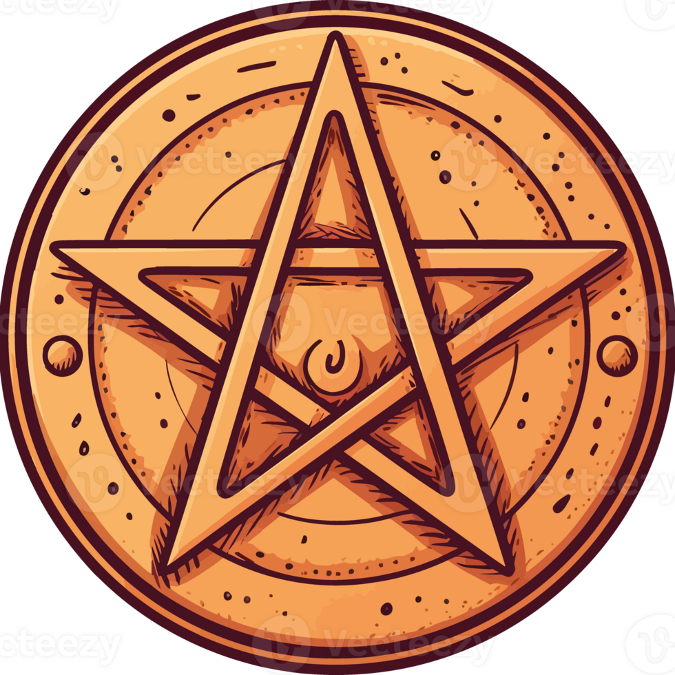 A pentagram with an eye in the center png