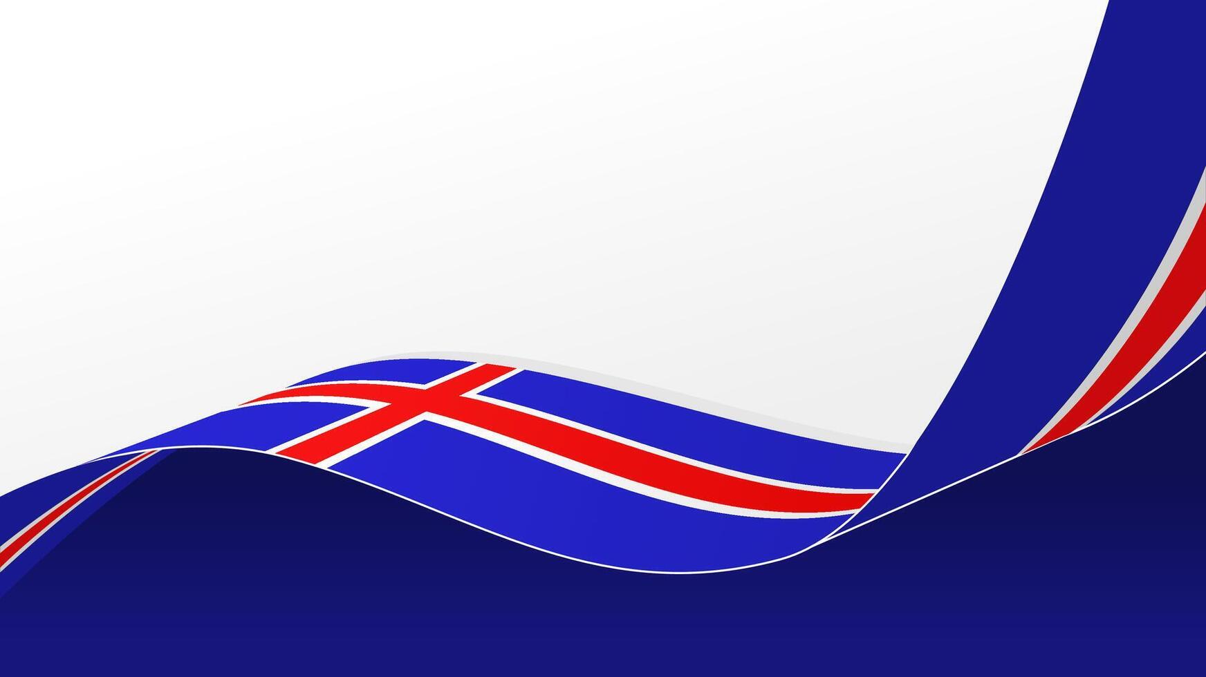 wavy iceland flag background with copy space for text. iceland national day vector