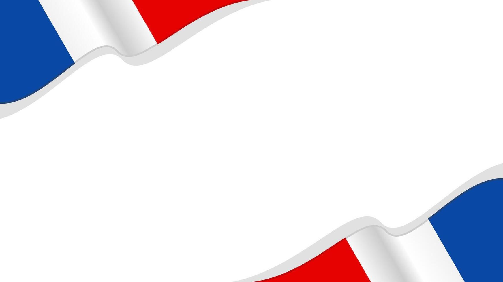 wavy france flag frame background with copy space for text. france national day vector