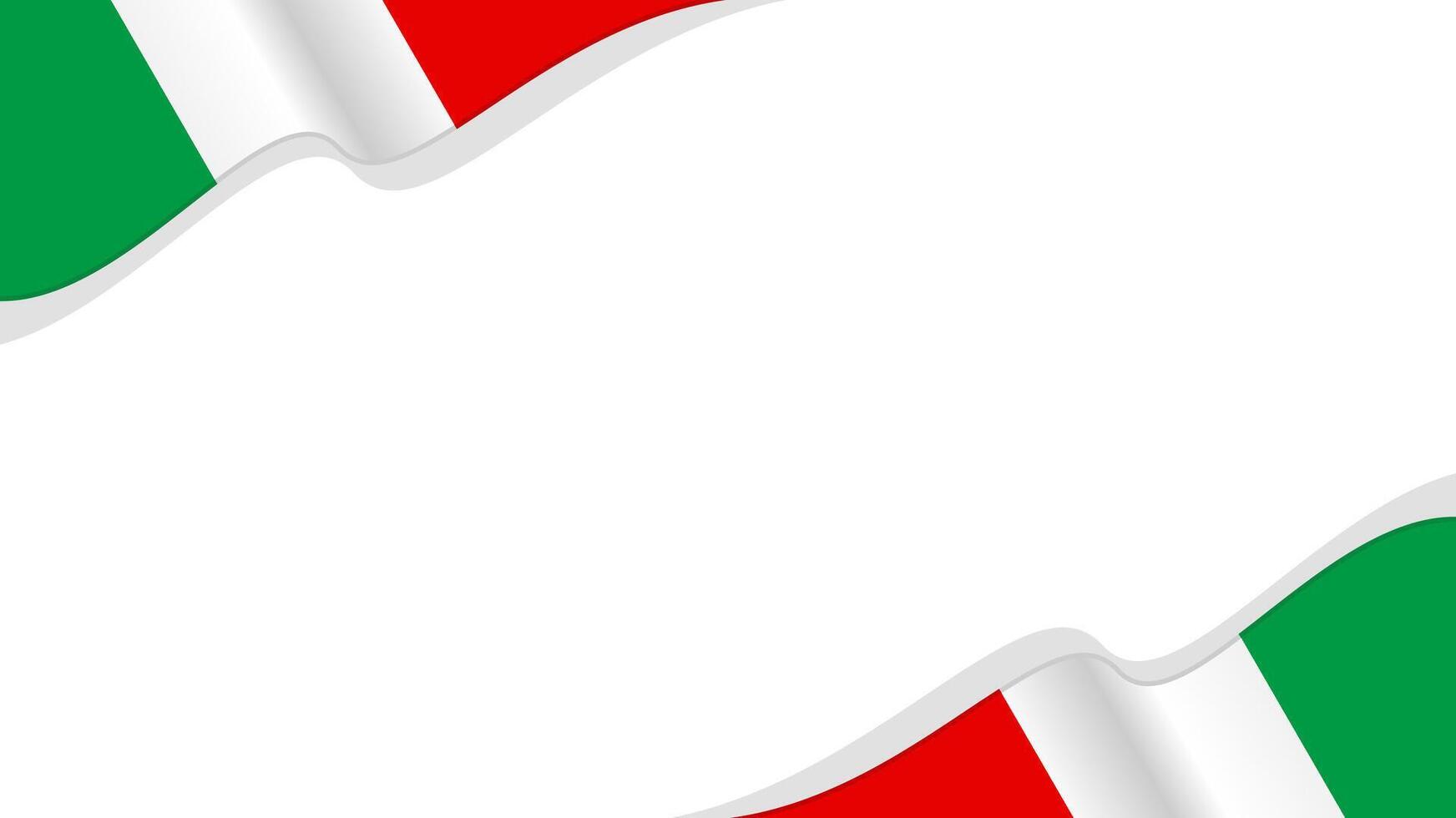 wavy italy flag frame background with copy space for text. italy national day vector