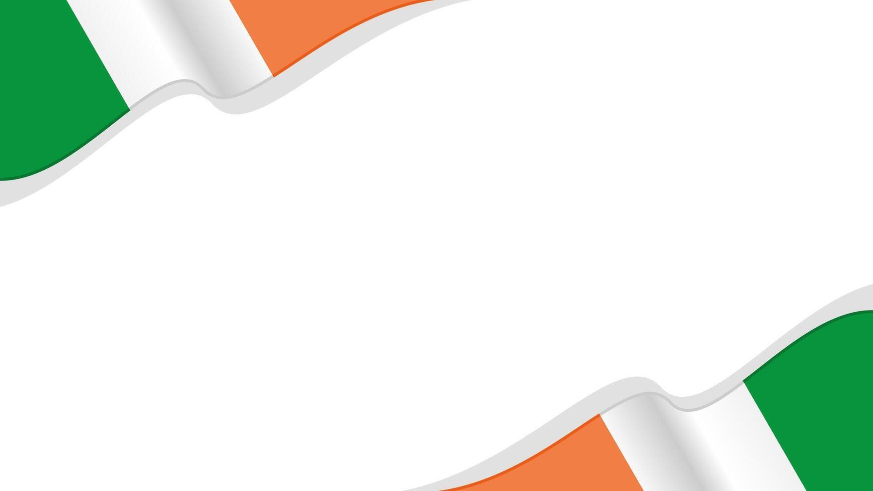 wavy ireland flag frame background with copy space for text. ireland national day vector