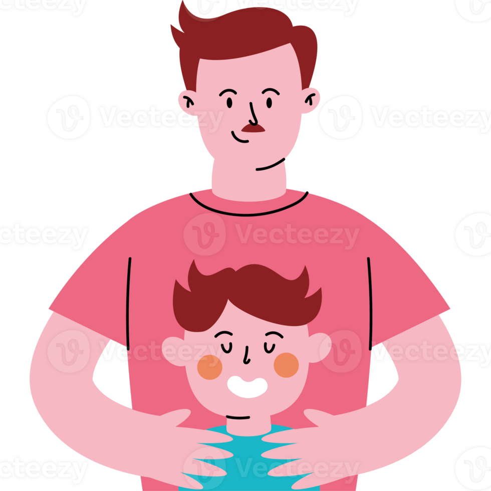 A man holding a child in his arms png