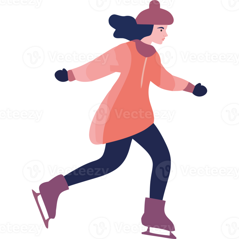 A girl skating on ice png