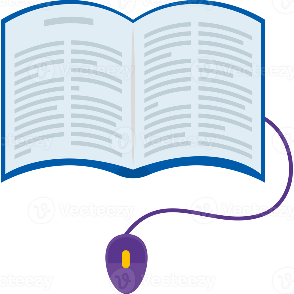 Open book and mouse icon png
