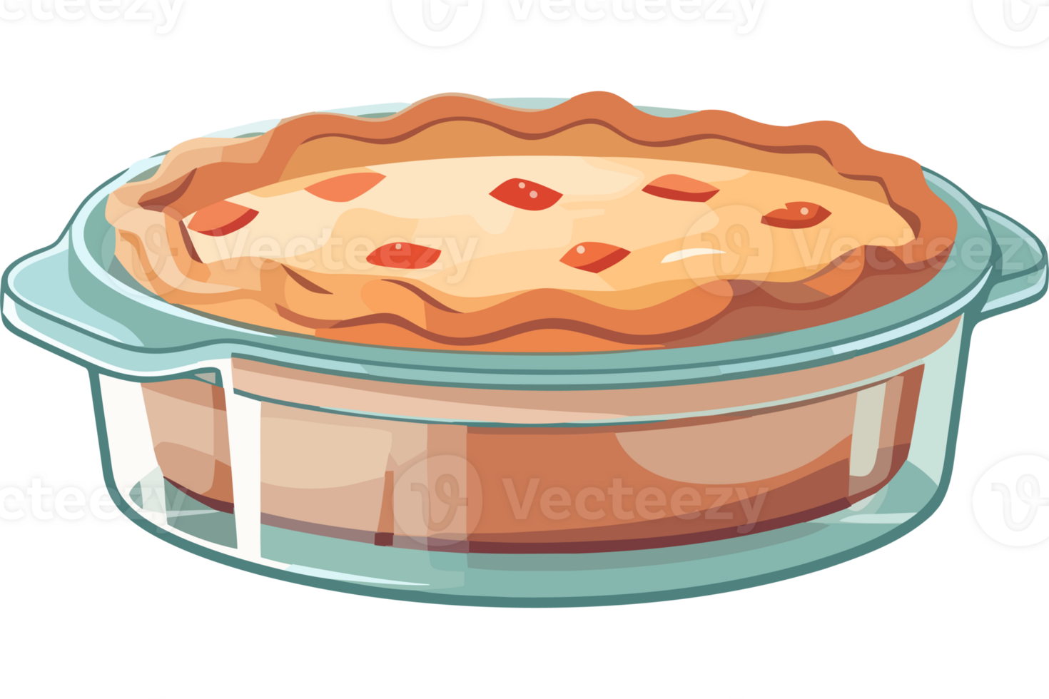 Pie in a glass dish with a lid png