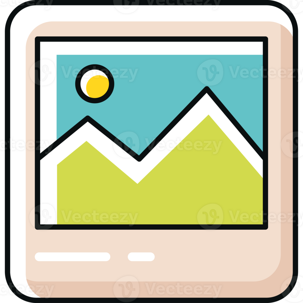 A photo of mountains and a sun png