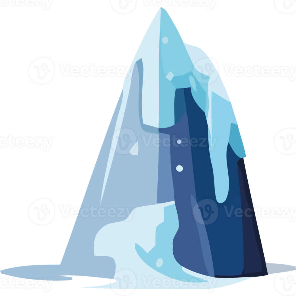 An ice mountain with a large amount of snow on it png