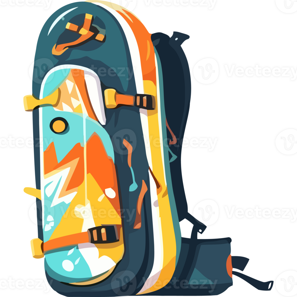 A backpack with a colorful design on it png