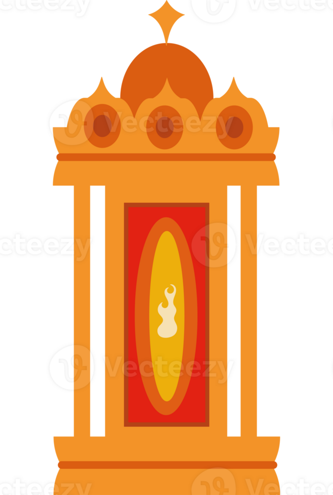 An orange and yellow temple with a fire inside png