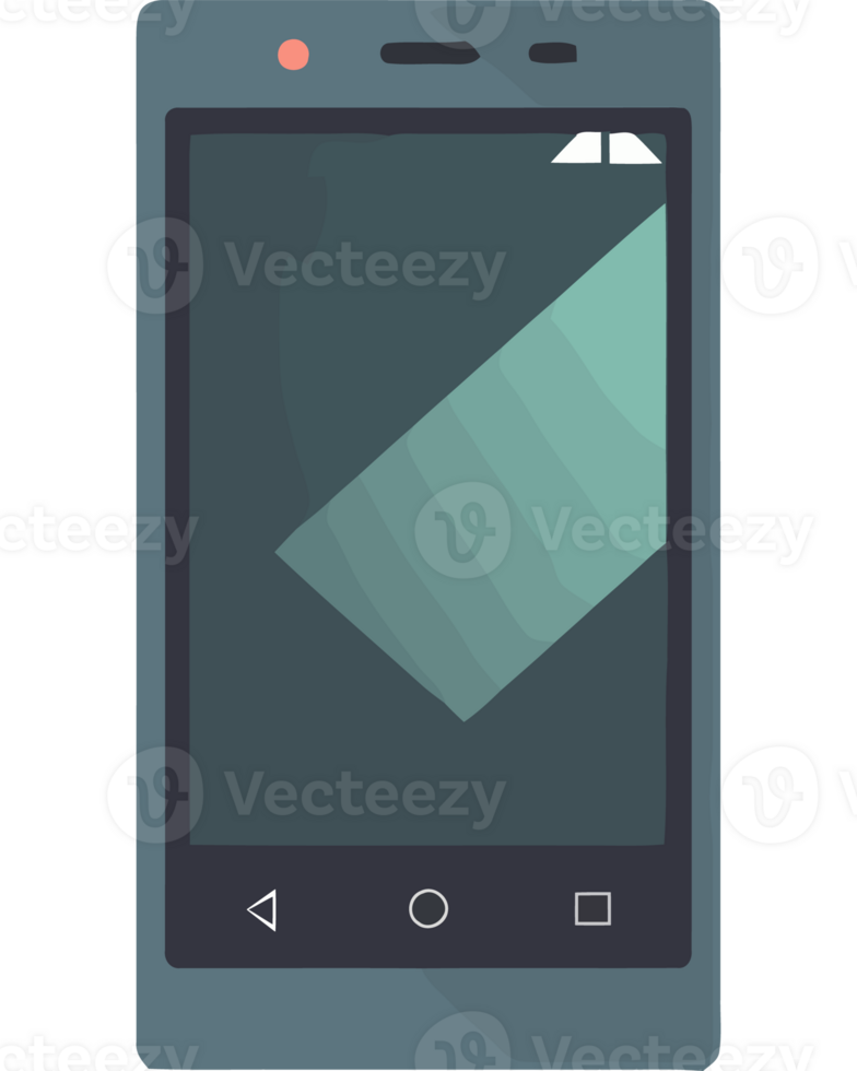 A smartphone with a green background and a blue screen png