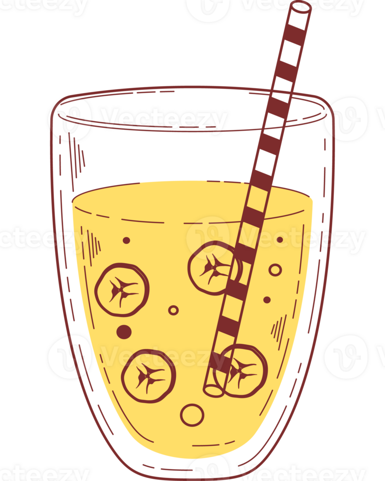 A glass of lemonade with a straw png