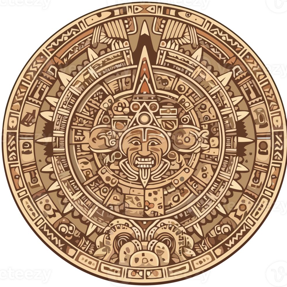 The mayan calendar is shown in a circular design png